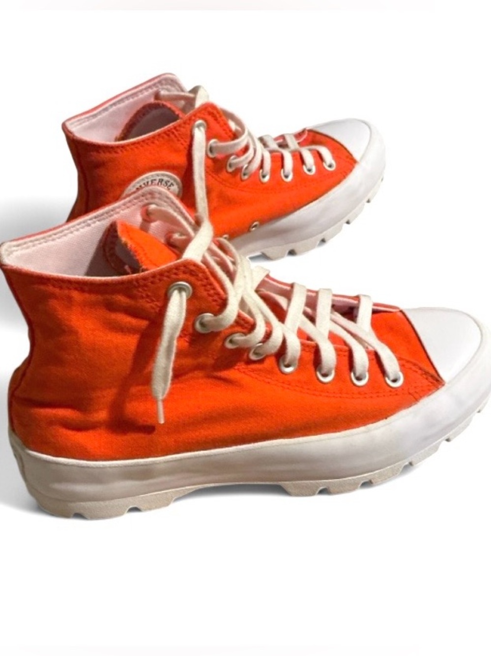 Converse Chuck Taylor Orange Lugged Platform High Tops Women’s 10